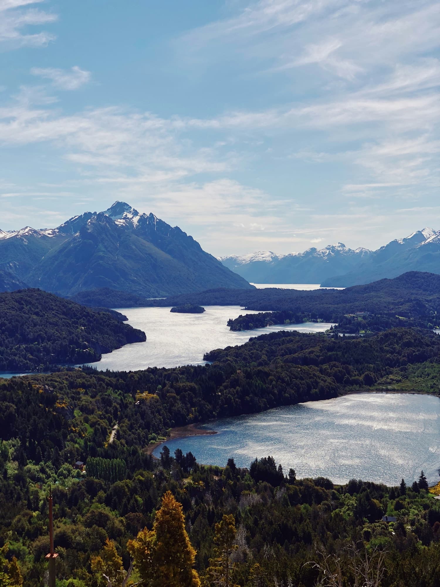 The lakes of Bariloche seen from above
